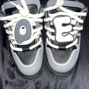 Kids Gray and Black Sneakers